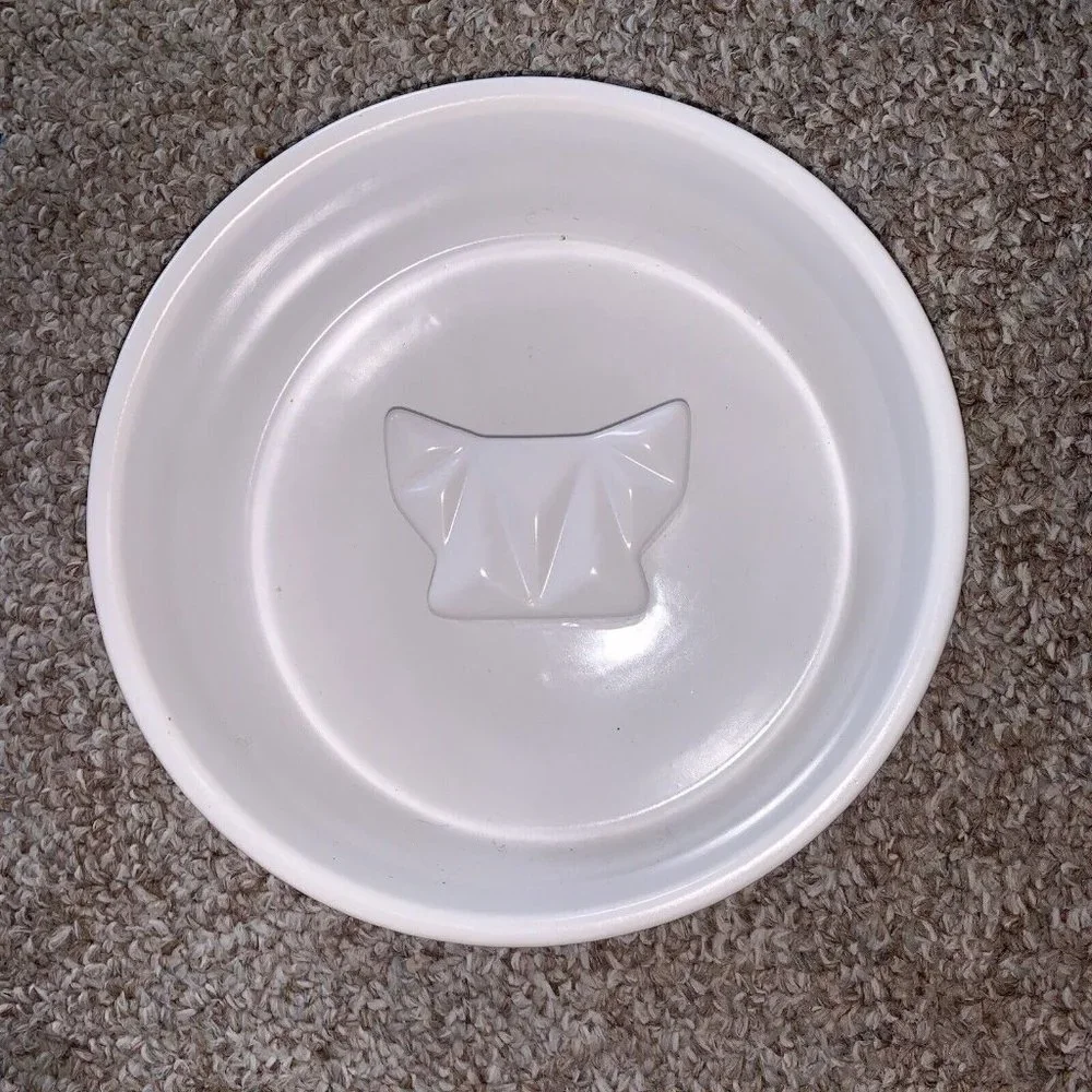 Happy Pet Project White Cubist Slow Feeder Dog Bowl Frenchie French Bulldog